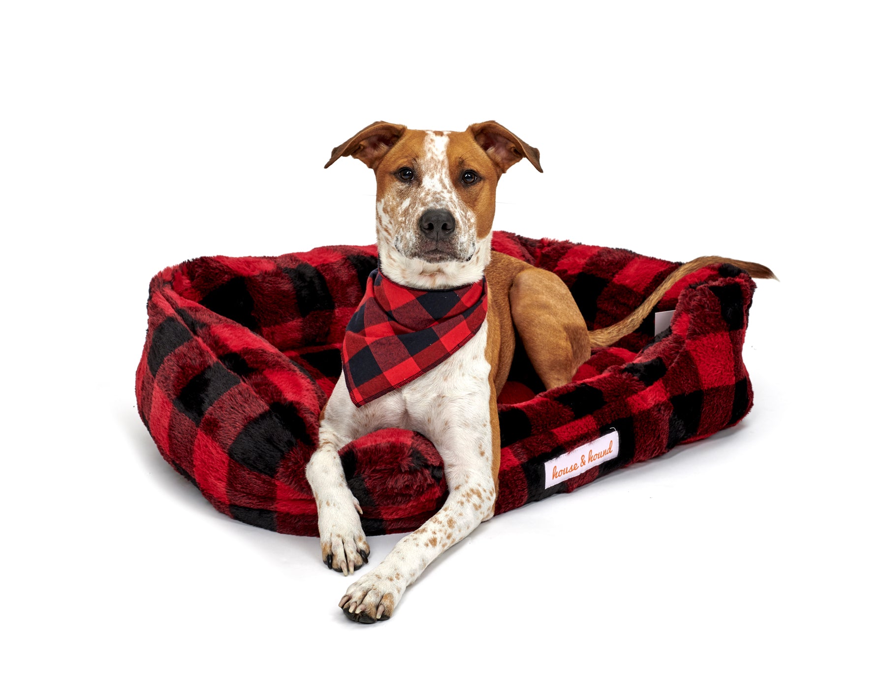 Jax & Bones All Around Mink Relaxer Lounge Bed - Red & Black