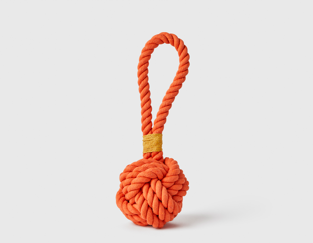 Orange Celtic Knot Tie Rope Dog Toy Jax Bones
